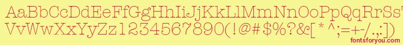 KeyboardLightSsiLight-fontti – punaiset fontit keltaisella taustalla
