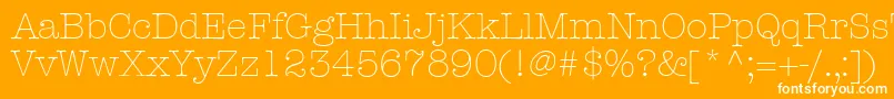 KeyboardLightSsiLight-fontti – valkoiset fontit oranssilla taustalla