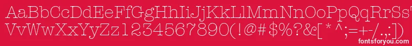 Fonte KeyboardLightSsiLight – fontes brancas em um fundo vermelho