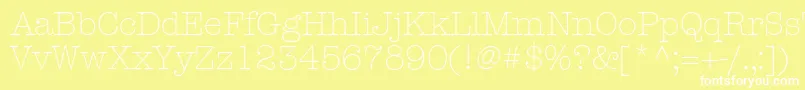 KeyboardLightSsiLight-fontti – valkoiset fontit keltaisella taustalla
