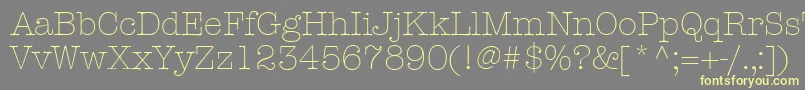 Шрифт KeyboardLightSsiLight – жёлтые шрифты на сером фоне