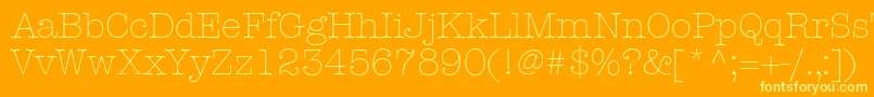 KeyboardLightSsiLight-fontti – keltaiset fontit oranssilla taustalla