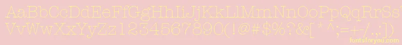 Fonte KeyboardLightSsiLight – fontes amarelas em um fundo rosa