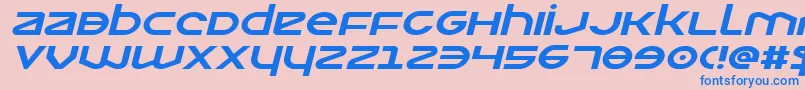 フォントOpilioexpital – ピンクの背景に青い文字