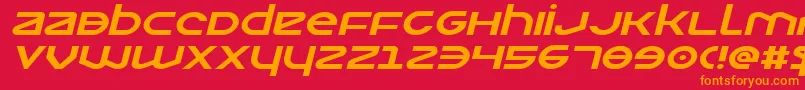 フォントOpilioexpital – 赤い背景にオレンジの文字