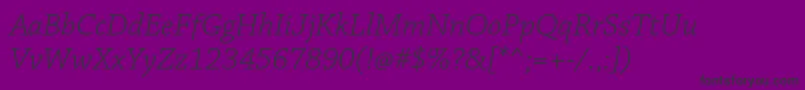 ChaparralproLightit Font – Black Fonts on Purple Background