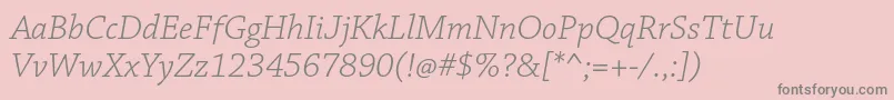 フォントChaparralproLightit – ピンクの背景に灰色の文字