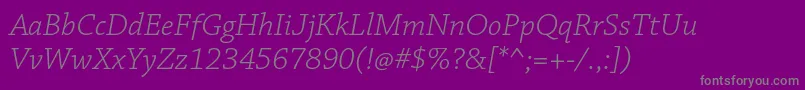 ChaparralproLightit Font – Gray Fonts on Purple Background