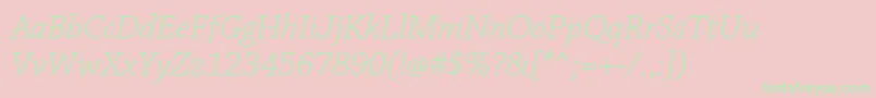ChaparralproLightit Font – Green Fonts on Pink Background