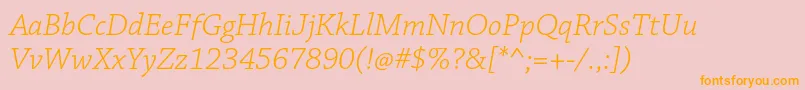 ChaparralproLightit Font – Orange Fonts on Pink Background