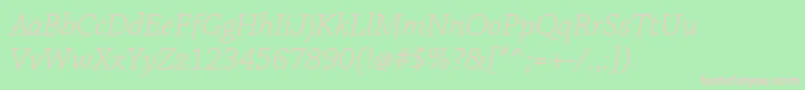 ChaparralproLightit Font – Pink Fonts on Green Background