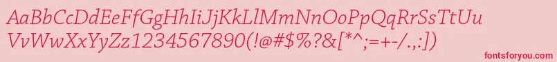 ChaparralproLightit Font – Red Fonts on Pink Background