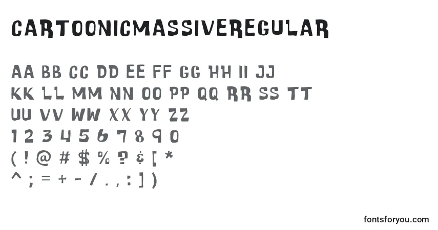 Czcionka CartoonicMassiveRegular – alfabet, cyfry, specjalne znaki