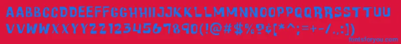 CartoonicMassiveRegular Font – Blue Fonts on Red Background