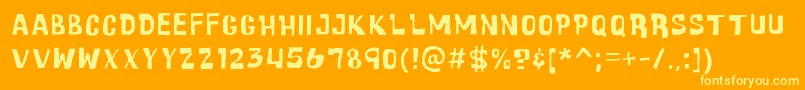Czcionka CartoonicMassiveRegular – żółte czcionki na pomarańczowym tle