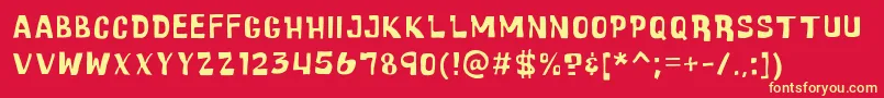 fuente CartoonicMassiveRegular – Fuentes Amarillas Sobre Fondo Rojo