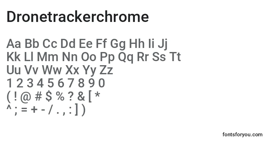 Schriftart Dronetrackerchrome – Alphabet, Zahlen, spezielle Symbole