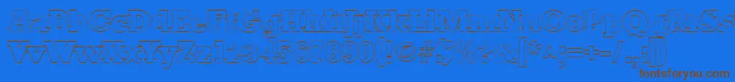 Шрифт StaffordoutlineRegular – коричневые шрифты на синем фоне