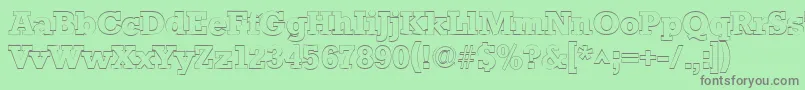 StaffordoutlineRegular-fontti – harmaat kirjasimet vihreällä taustalla