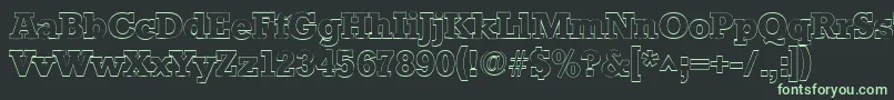 StaffordoutlineRegular-Schriftart – Grüne Schriften auf schwarzem Hintergrund