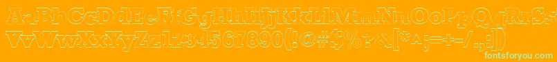 StaffordoutlineRegular Font – Green Fonts on Orange Background
