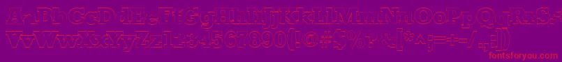 StaffordoutlineRegular Font – Red Fonts on Purple Background