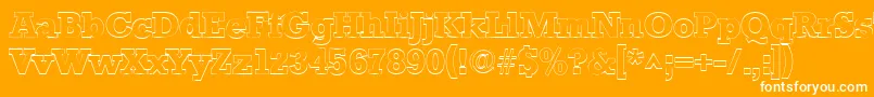 StaffordoutlineRegular Font – White Fonts on Orange Background