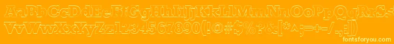 StaffordoutlineRegular Font – Yellow Fonts on Orange Background