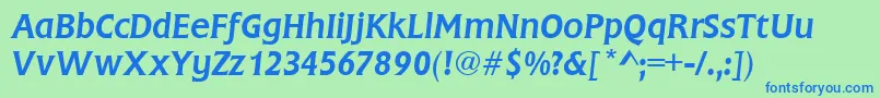 FlareGothicItalic Font – Blue Fonts on Green Background