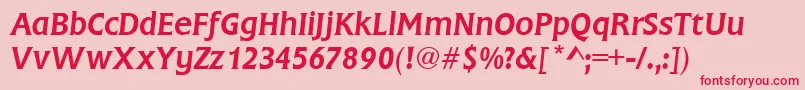 FlareGothicItalic Font – Red Fonts on Pink Background