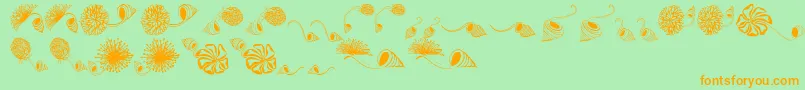 Dingsprinklepersonaluse Font – Orange Fonts on Green Background