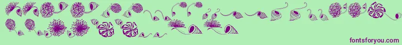 Dingsprinklepersonaluse Font – Purple Fonts on Green Background