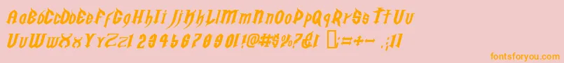 GolgothaObliqueE. Font – Orange Fonts on Pink Background