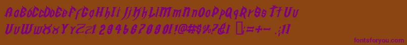 GolgothaObliqueE. Font – Purple Fonts on Brown Background