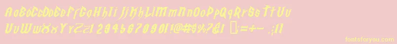 GolgothaObliqueE. Font – Yellow Fonts on Pink Background