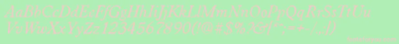 WorcesterserialItalic Font – Pink Fonts on Green Background