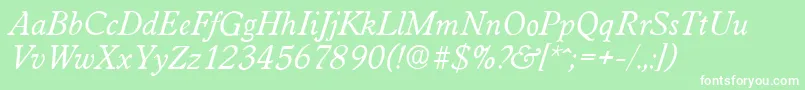 フォントWorcesterserialItalic – 緑の背景に白い文字