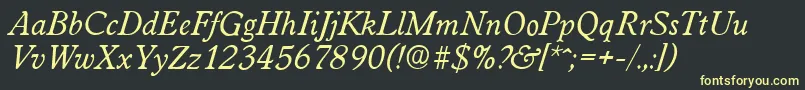 WorcesterserialItalic Font – Yellow Fonts on Black Background
