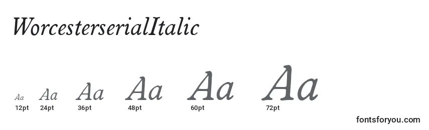 Размеры шрифта WorcesterserialItalic