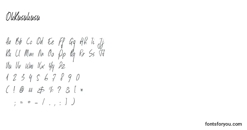 A fonte DkKusukusu – alfabeto, números, caracteres especiais