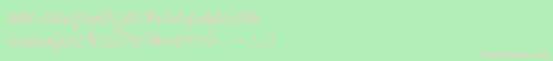 DkKusukusu Font – Pink Fonts on Green Background