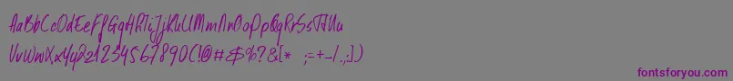 DkKusukusu Font – Purple Fonts on Gray Background