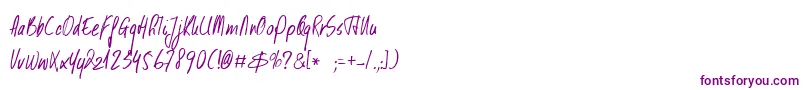 DkKusukusu Font – Purple Fonts on White Background