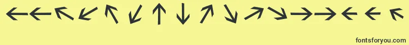 Sebastianarrrowstextbold Font – Black Fonts on Yellow Background
