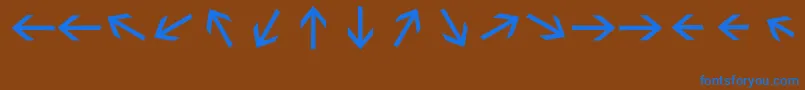 Sebastianarrrowstextbold Font – Blue Fonts on Brown Background