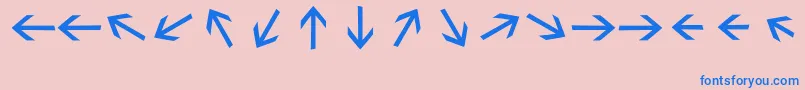 Sebastianarrrowstextbold Font – Blue Fonts on Pink Background