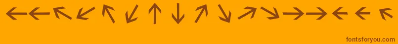 Sebastianarrrowstextbold-fontti – ruskeat fontit oranssilla taustalla