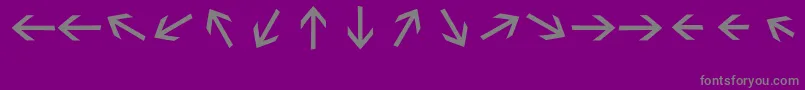 Sebastianarrrowstextbold-Schriftart – Graue Schriften auf violettem Hintergrund