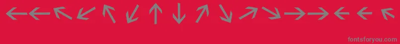 Sebastianarrrowstextbold Font – Gray Fonts on Red Background
