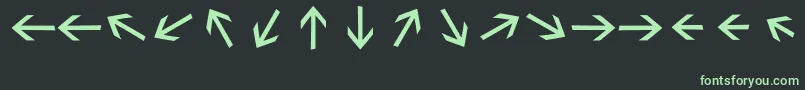 Sebastianarrrowstextbold-fontti – vihreät fontit mustalla taustalla